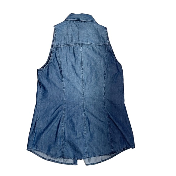 WHBM Denim Look Top - Picture 4 of 8